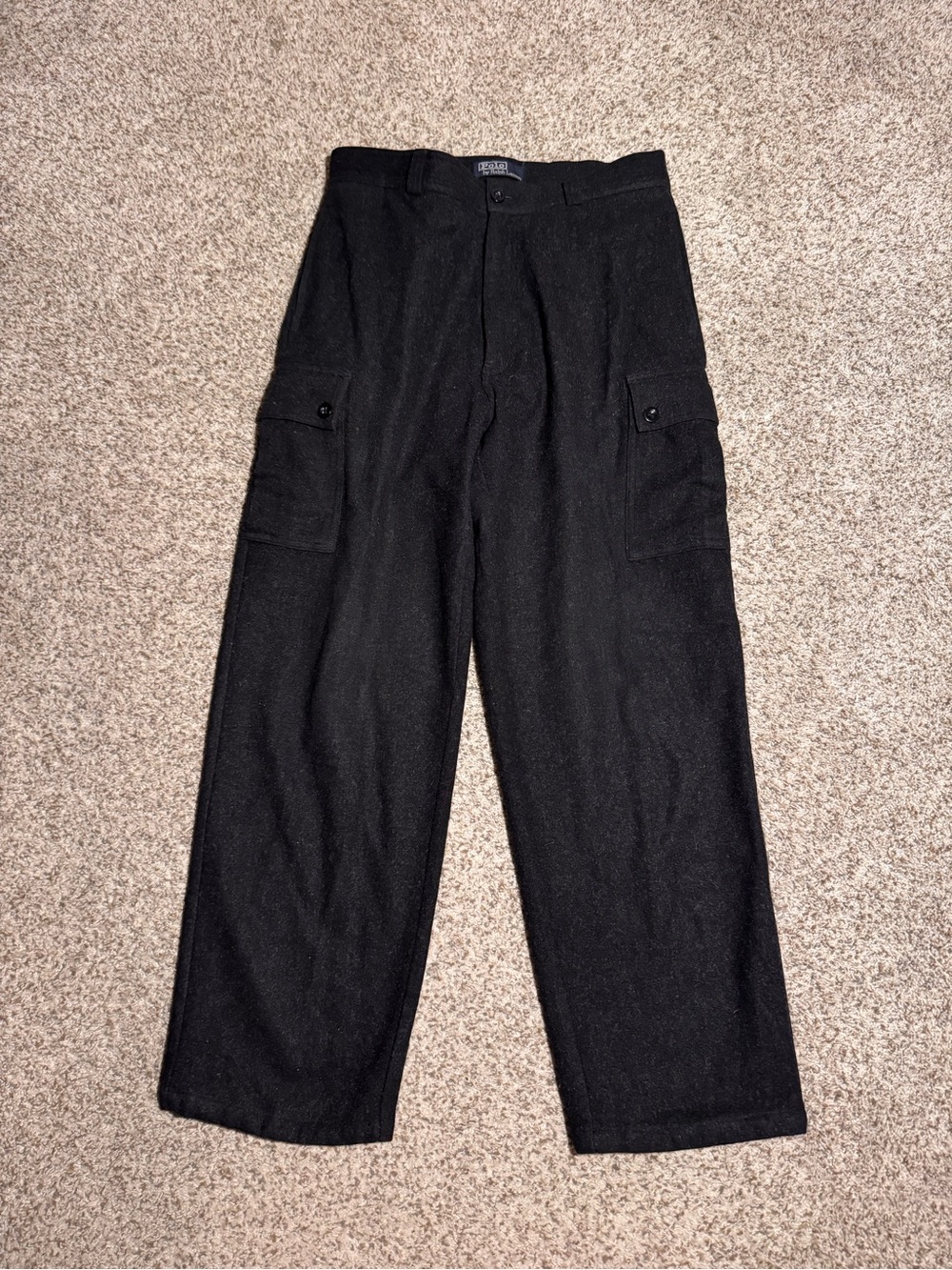 Vintage Polo Ralph Lauren Black Cargo Wool Men's Pants - 31 x 28**